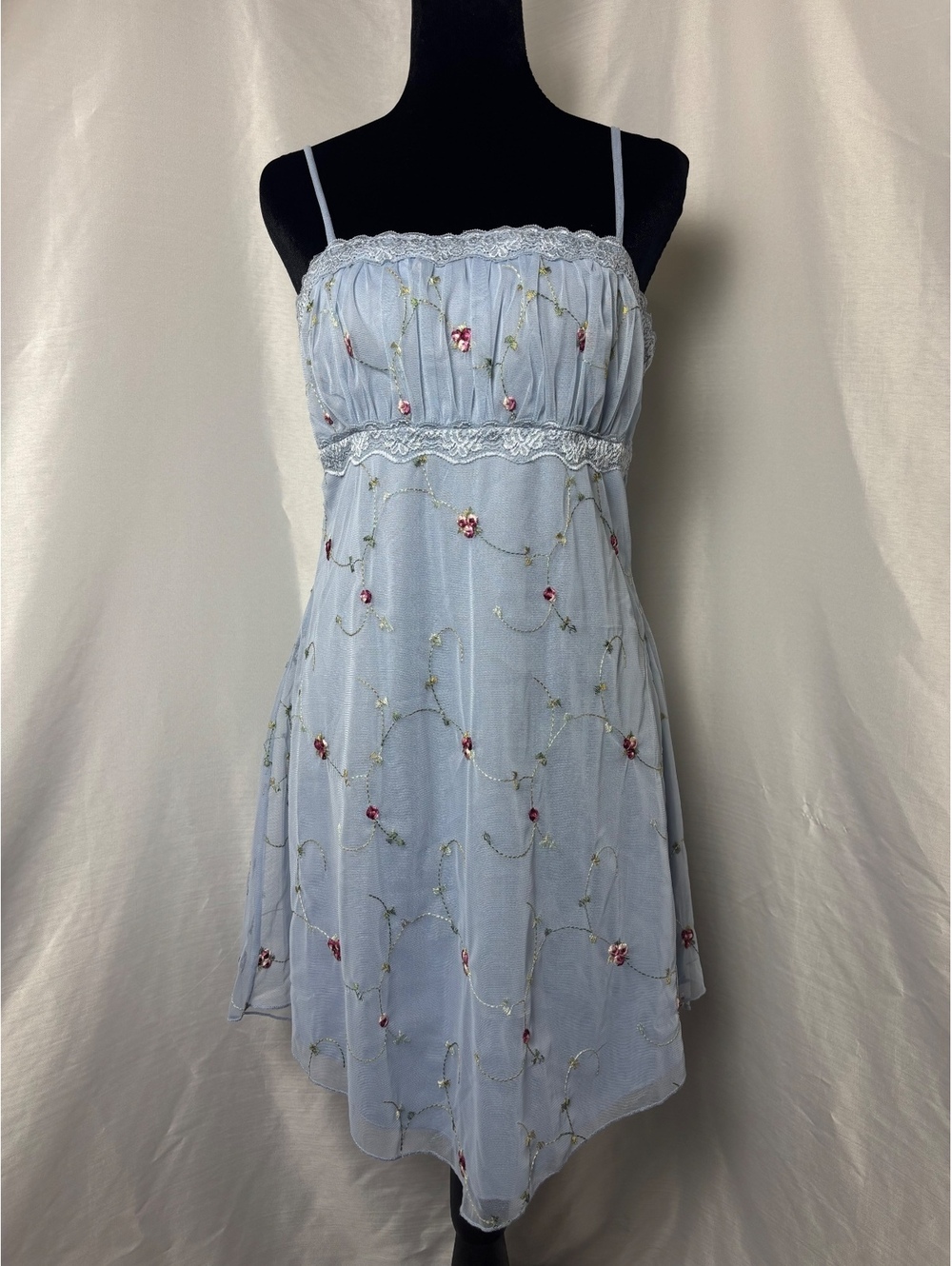 Embroidered Babydoll Y2K Dress Size Large